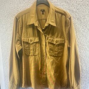 LL Bean Shirt Women’s Size 14Button Down Long Sleeve Cotton Yellow